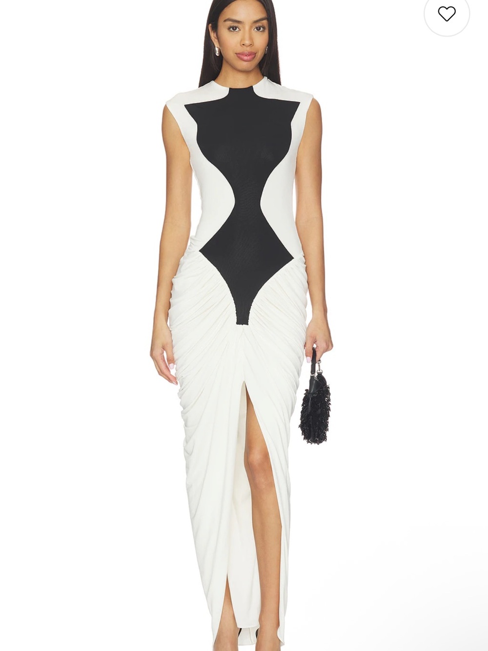 Dion Dress in Ivory & Black